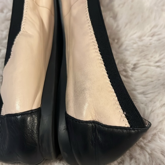 Vince Camuto Two Tone Black Leather & Cream Elisee Cap Toe Ballet Flats Shoes 6M - Picture 11 of 14